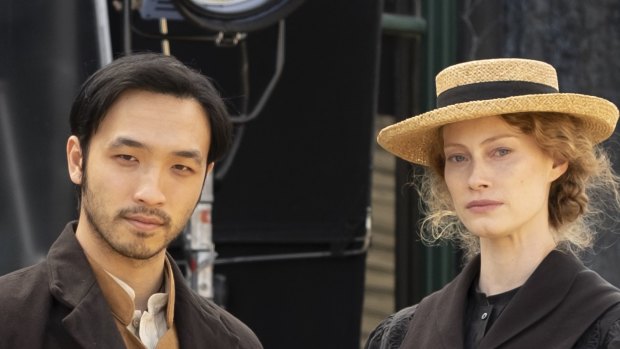 Yoson An and Alyssa Sutherland in New Gold Mountain.