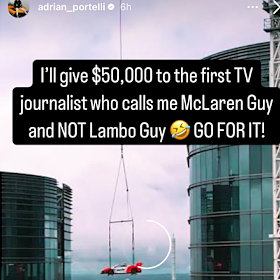 The Instagram callout that Adrian Portelli posted on his account.