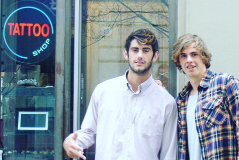 Sydney Swan Brodie Grundy posted this image of himself and Brisbane Lions forward Joe Daniher from 2011 to social media. The pair will meet in the AFL grand final this weekend.