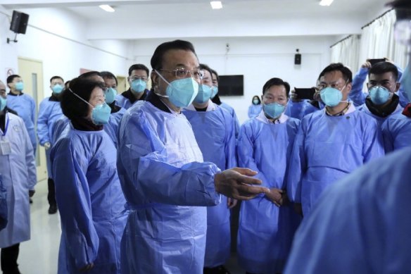 Chinese Premier Li Keqiang in Wuhan in January. 