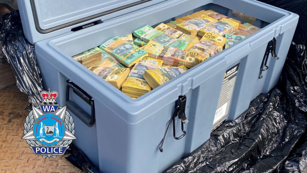 Police found the cash in tubs hidden in a truck.