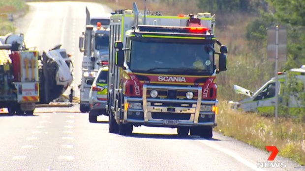 The scene of the double-fatal crash on the Capricornia Highway in Stanwell.