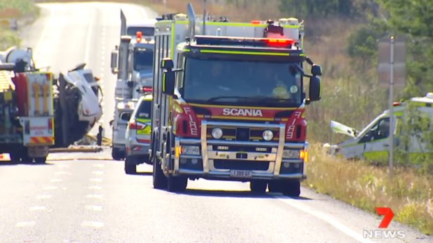 The scene of the double-fatal crash on the Capricornia Highway in Stanwell.