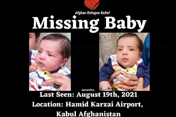 Baby Sohail Ahmadi, went missing after being handed to a soldier over the wall of Kabul airport in August. He has now been found and returned to family.