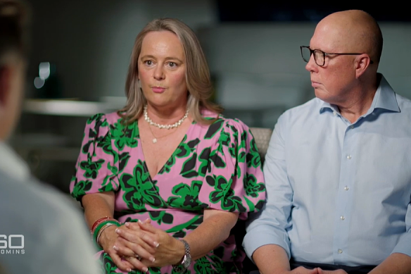 Kirilly and Peter Dutton in Sunday night’s 60 Minutes program.