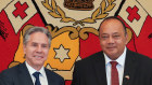 US Secretary of State Antony Blinken meets Tonga’s Prime Minister Hu’akavameiliku Siaosi.