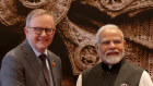 Prime Minister Anthony Albanese with Indian counterpart Narendra Modi at the G20 summit in New Delhi last weekend.