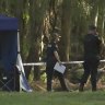 Police dig at the Chinchilla Weir in their search for the remains of Queensland toddler Kaydence Dawita Mills. 
