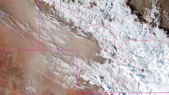A dust storm above south-west Queensland on Sunday, November 3, 2019.