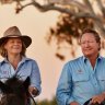 Nicola and Andrew Forrest on their family cattle property Minderoo Station.