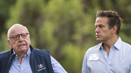 Lachlan Murdoch (picture with Rupert) is making big bets on wagering in the US and Australia. 