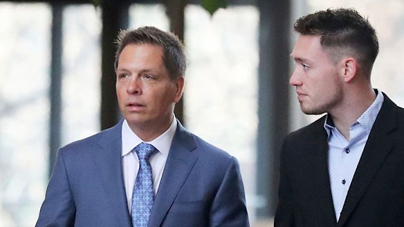 Don Damond and his son, Zach, attend court on Tuesday. 