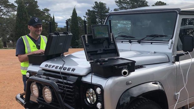 Civil Aviation Safety Authority remotely piloted aircraft systems inspector Simon Denby with the new surveillance technology the authority is using to monitor the illegal use of drones.