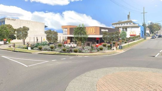 Uma fotografia conceitual da loja Balgowlah McDonald's.