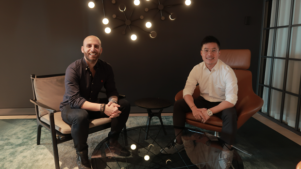 Expanding online trading … TMGM executives Angelo D’Alessio and Lee Yu. 