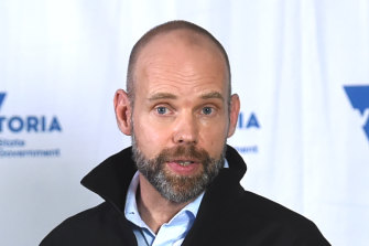Jeroen Weimar, the Victorian COVID-19 commander, addresses the media