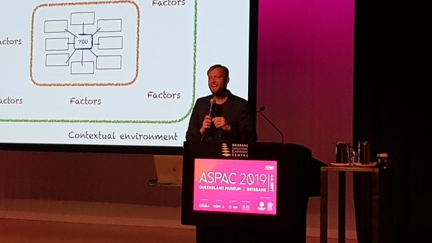 Dr Matt Finch gives the opening address to ASPAC 2019 in Brisbane