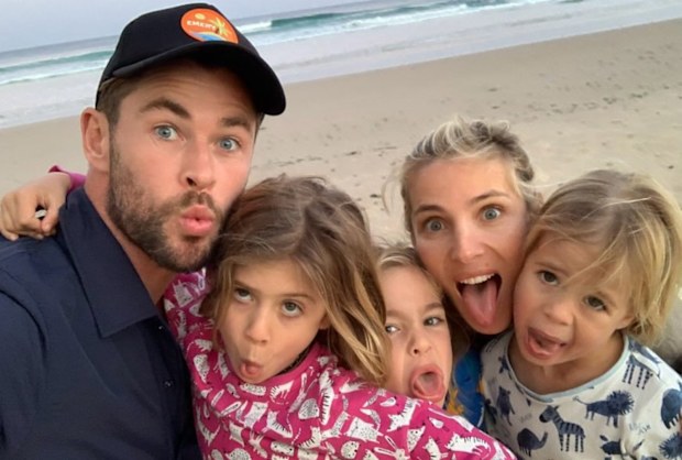 Chris Hemsworth and Elsa Pataky with kids - daughter India and twin boys Sasha and Tristan