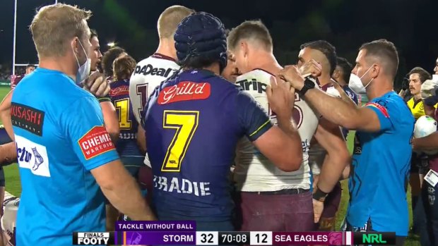 Melbourne and Manly fined over trainers’ involvement in melee