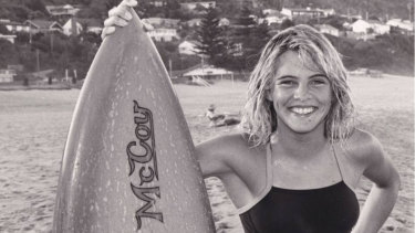 A 14-year-old Pam Burridge on Avalon Beach.