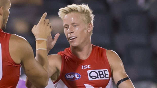 All good: Isaac Heeney got through Sydney's JLT win over Gold Coast unscathed despite an early injury scare.