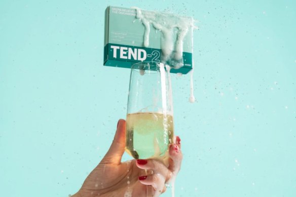 Australian-owned Tend-2 pills purport to reduce hangover symptoms.