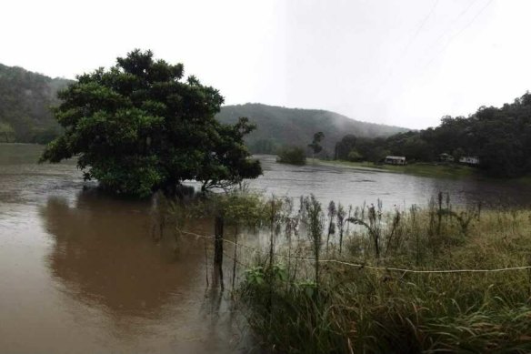 Peter Cserhalmi and his father are at their property in Colo as the water rises.