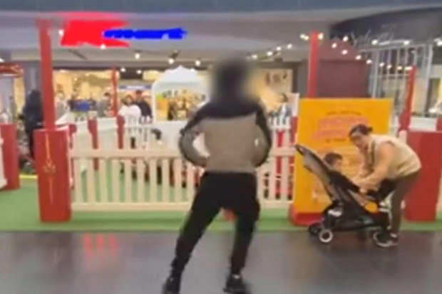 Families were left terrified as they watched the group throw punches and yell at each other right in front of the children’s play area of Highpoint Shopping Centre.