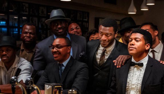 One Night in Miami is a fictional account of a meeting in 1964 between Muhammad Ali, Malcolm X, Jim Brown and Sam Cooke. 