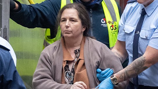 Erin Patterson, pictured entering court for her plea hearing. As there was no jury this picture could be published.