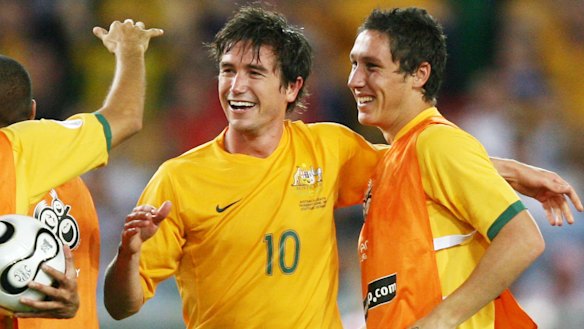 Harry Kewell and Mark Milligan during the 2006 World Cup in Germany.