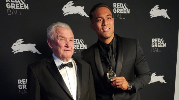 Tevita Tatola alongside George Piggins after winning the George Piggins Medal.