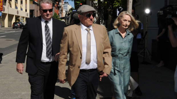 Don Spiers and Carol Spiers, the parents of Sarah Spiers, arrive at court on Monday.