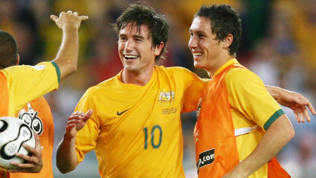 Harry Kewell and Mark Milligan during the 2006 World Cup in Germany.