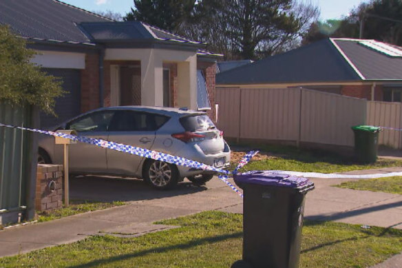 The crime scene in Kyneton on Wednesday.