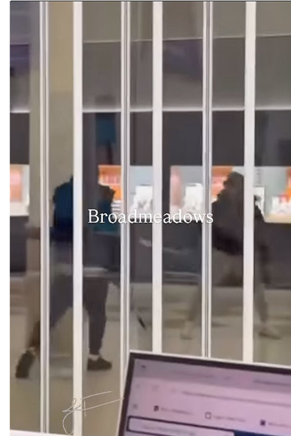 Shoppers sheltered in locked stores as the fighting went on in Broadmeadows.