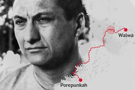 The location of Porepunkah, the scene of the police killings, and the property near Walwa where Dezi Freeman was found.