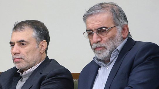 Iranian nuclear scientist Mohsen Fakhrizadeh, right, was assassinated on Friday. 