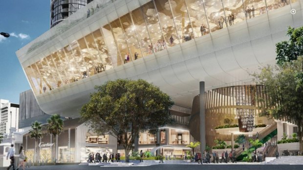 Artist's impression of the George Street frontage to the Queen Wharf resort complex.
