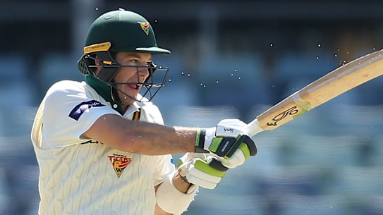 Tim Paine scored a century for Tasmania in the Sheffield Shield, his third at first-class level.