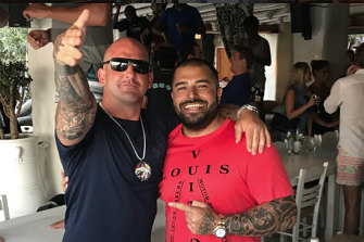 A serious crime prevention order has been imposed on Ali Bazzi (right), pictured here with senior exiled bikie Mark Buddle. 