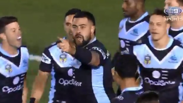 Out of control: Andrew Fifita launches his extraordinary rant.