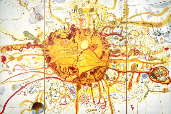 John Olsen’s Sydney Sun painting.