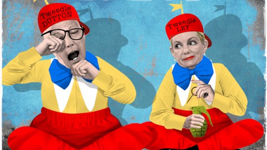 Liberal leader Peter Dutton and deputy leader Sussan Ley.