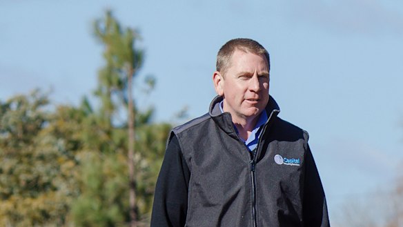 Adam Perry of Access Recycling, who says he, too, was a victim of glass dumping, with the glass originally from the ACT government's household recycling program.