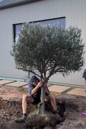 Rhys Stanley at work on his farm in Geelong.