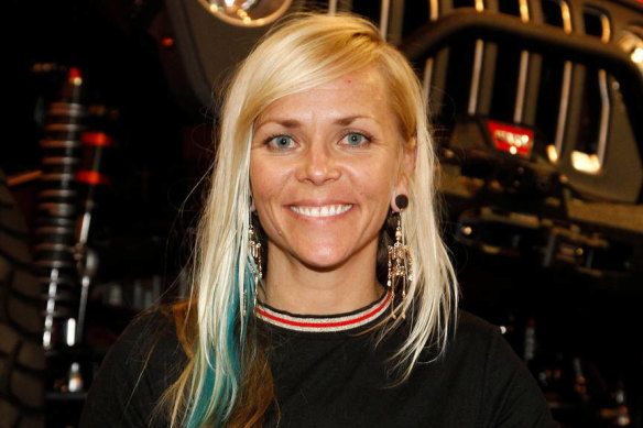 TV personality and world speed record holder Jessi Combs, pictured here in 2018, has died in a crash in the US.