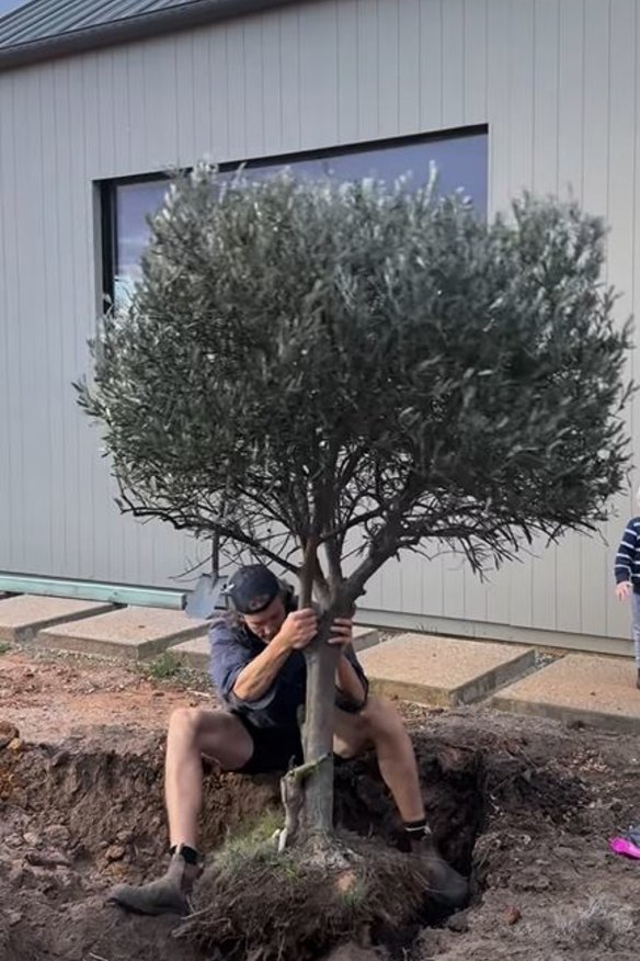 Rhys Stanley at work on his farm in Geelong.