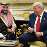 Saudi Crown Prince Mohammed bin Salman and US President Donald Trump meet at the White House.