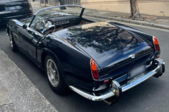 The vintage Ferrari Spyder drawing attention around Sydney.